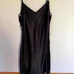 Victoria's Secret Nightgown Slip Dress Small Lingerie Black Side Ties